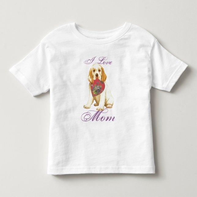 Clumber Spanel Heart Mama Kleinkind T-shirt (Vorderseite)