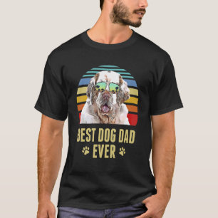 Clumber Spaniel Best Dog Vater je Retro Sunset T-Shirt