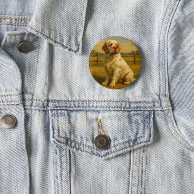 Clumber Spaniel Button (Beispiel)