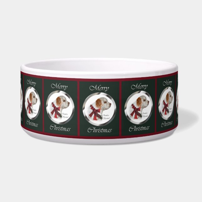 Clumber Spaniel Christmas Dog Bowl Napf (Vorderseite)