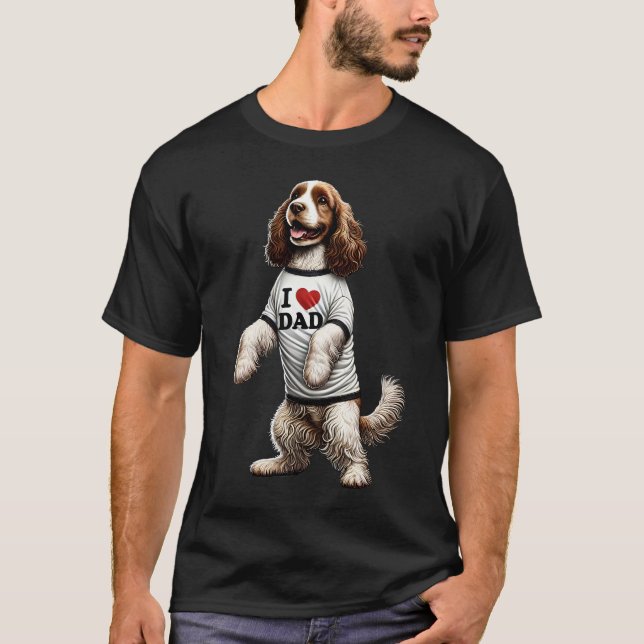 Clumber Spaniel Dad I Love Dad Clumber Spaniel T-Shirt (Vorderseite)