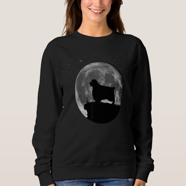 Clumber Spaniel Dog Moon Sweatshirt (Vorderseite)