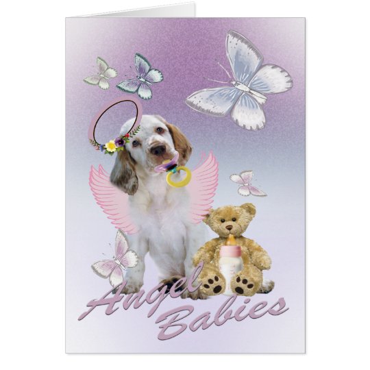 Clumber Spaniel-Engels-Baby-Karten Karte