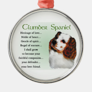 Clumber Spaniel Erbe der Liebe Silbernes Ornament