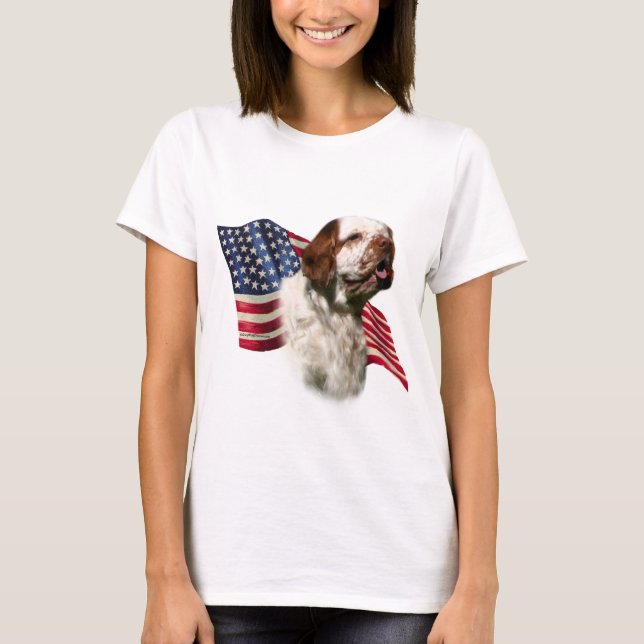 Clumber Spaniel Flag T-Shirt (Vorderseite)
