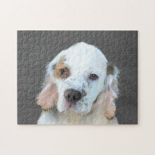 Clumber Spaniel Gemälde - Süße originelle Hundekun
