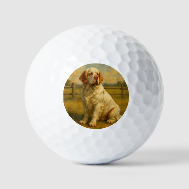 Clumber Spaniel Golfball (Vorderseite)
