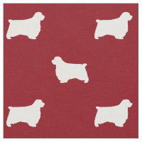 Clumber Spaniel Hund Silhouetten Rot und Weiß