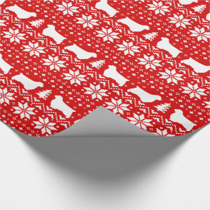 Clumber Spaniel Hund Silhouetten Weihnachtsfeierta Geschenkpapier