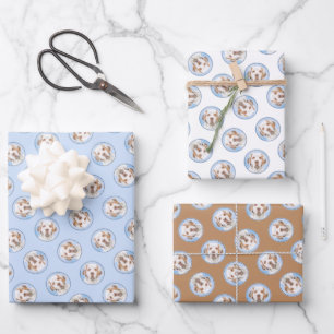 Clumber Spaniel Malerei Niedlich Original Hunde Ku Geschenkpapier Set