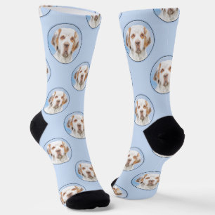 Clumber Spaniel Malerei Niedlich Original Hunde Ku Socken