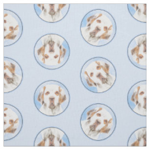 Clumber Spaniel Malerei Niedlich Original Hunde Ku Stoff