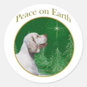 Clumber Spaniel Peace Runder Aufkleber