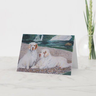 Clumber Spaniel - Pebble- Beachgruß-Karte Karte