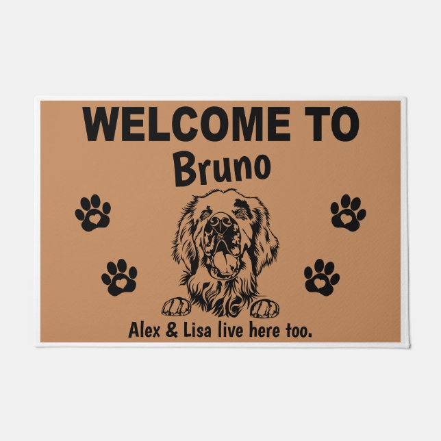 Clumber Spaniel Personalized Door Mat Doormat Fußmatte (Vorderseite)