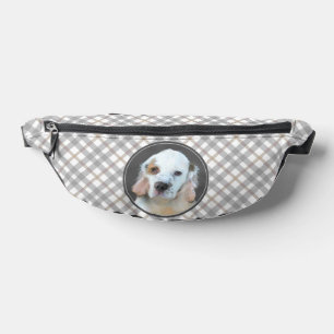 Clumber Spaniel Puppy Painting Original Dog Art Bauchtasche