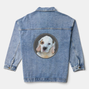 Clumber Spaniel Puppy Painting - Original Dog Art Jeansjacke