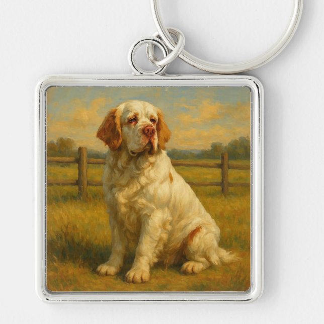 Clumber Spaniel Schlüsselanhänger (Vorne)