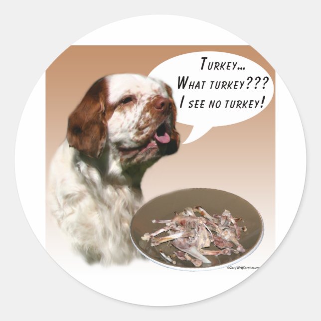 Clumber Spaniel Türkei Runder Aufkleber (Vorderseite)