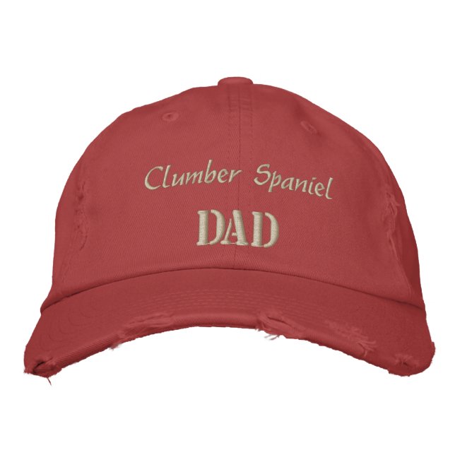 Clumber Spaniel Vater Geschenke. Bestickte Kappe (Vorderseite)