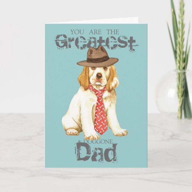 Clumber Spaniel Vater Karte (Vorderseite)