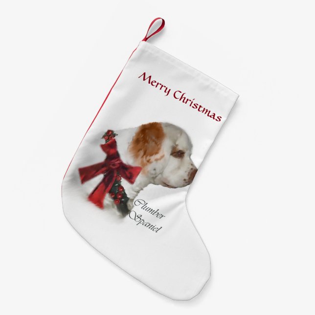 Clumber Spaniel Weihnachten Kleiner Weihnachtsstrumpf (Vorderansicht (hängend))