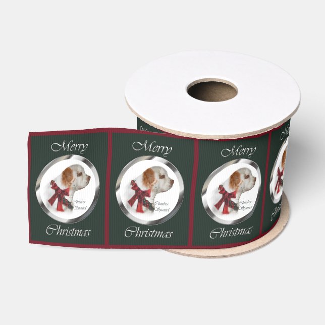 Clumber Spaniel Weihnachten Ripsband (Spule)