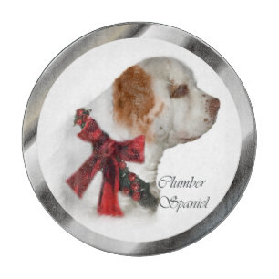 Clumber Spaniel Weihnachten Schneidebrett