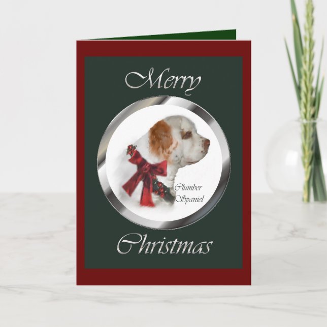 Clumber Spaniel Weihnachtsgeschenke Feiertagskarte (Vorderseite)