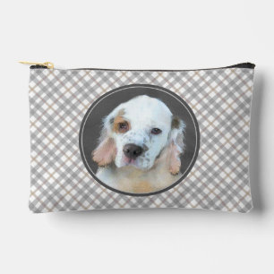 Clumber Spaniel Welpenmalerei Originale Hunde-Kuns Zubehörtasche