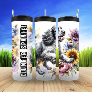 Clumber Spaniels Joyful Floral Dash Thermosbecher