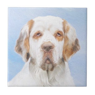Clumber Spanische Malerei - Niedliche Original Hun Fliese