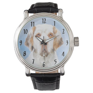 Clumber Spanischmalerei - Niedliche Original Dog A Armbanduhr