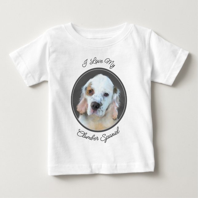 Clumber Spanischmalerei - Niedliche Original Dog A Baby T-shirt (Vorderseite)