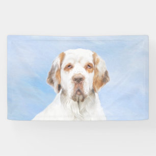 Clumber Spanischmalerei - Niedliche Original Dog A Banner