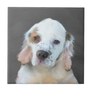 Clumber Spanischmalerei - Niedliche Original Dog A Fliese