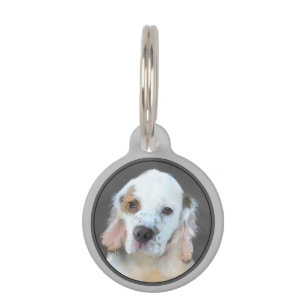 Clumber Spanischmalerei - Niedliche Original Dog A Haustiermarke