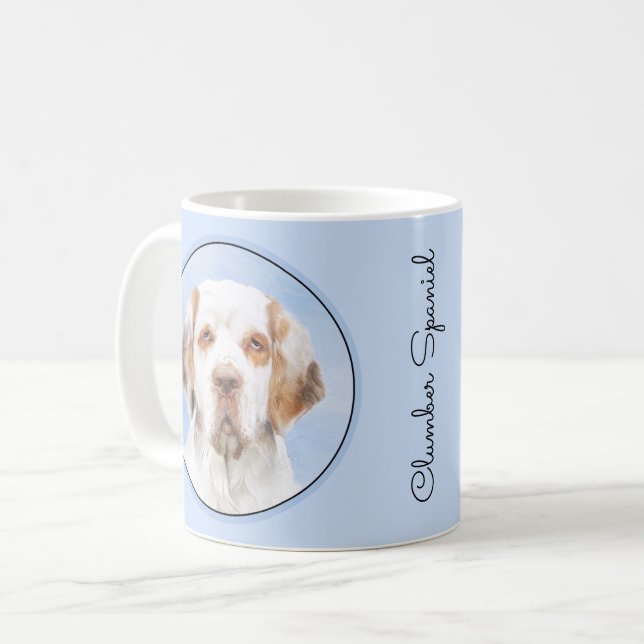 Clumber Spanischmalerei - Niedliche Original Dog A Kaffeetasse (Vorderseite Links)