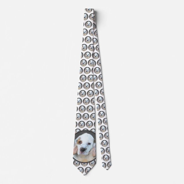 Clumber Spanischmalerei - Niedliche Original Dog A Krawatte (Vorderseite)