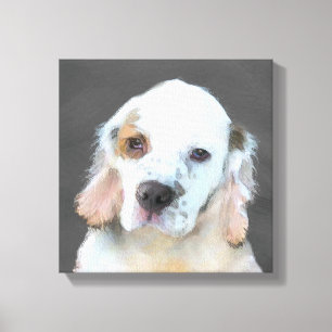 Clumber Spanischmalerei - Niedliche Original Dog A Leinwanddruck