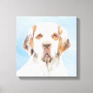 Clumber Spanischmalerei - Niedliche Original Dog A Leinwanddruck