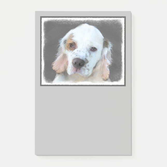 Clumber Spanischmalerei - Niedliche Original Dog A Post-it Klebezettel (Vorderseite)