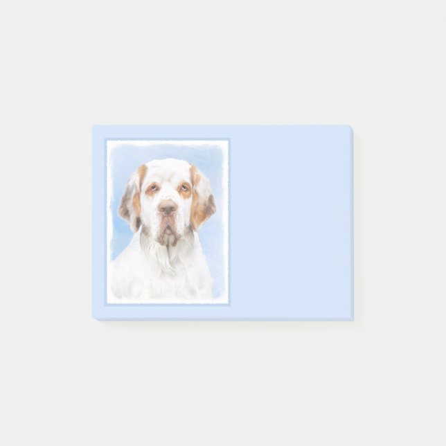 Clumber Spanischmalerei - Niedliche Original Dog A Post-it Klebezettel (Vorderseite)