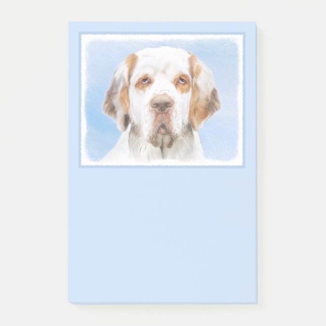 Clumber Spanischmalerei - Niedliche Original Dog A Post-it Klebezettel (Vorderseite)