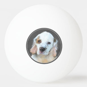 Clumber Spanischmalerei - Niedliche Original Dog A Tischtennisball