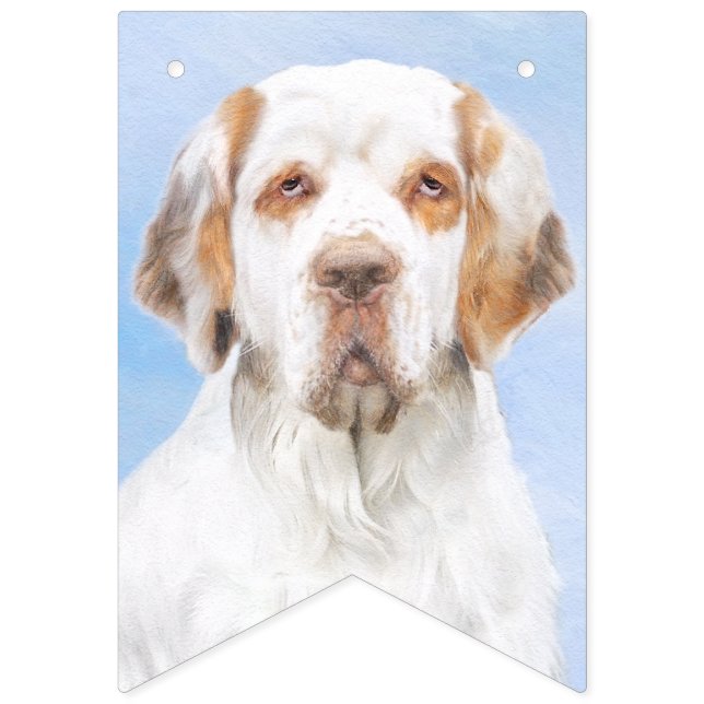 Clumber Spanischmalerei - Niedliche Original Dog A Wimpelkette (Erste Fahne)