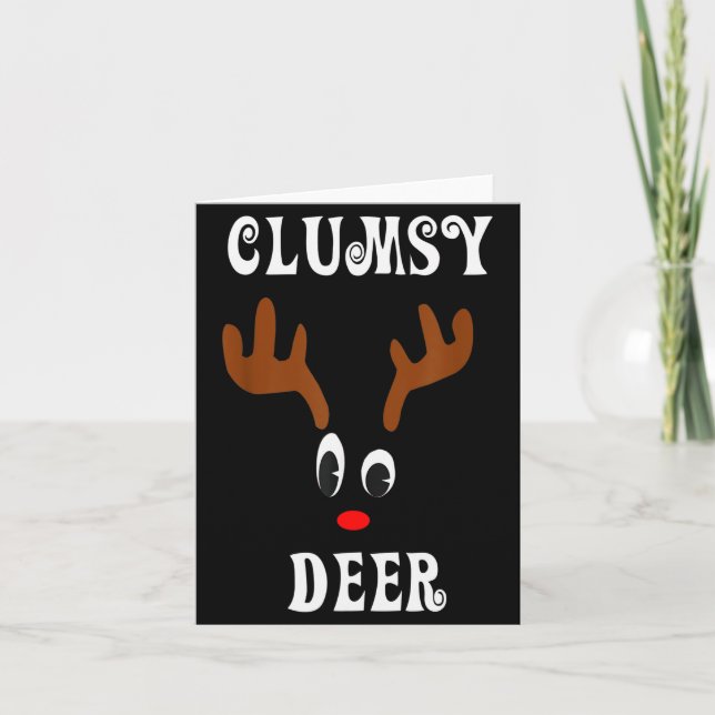 Clumsy Christmas Reindeer Angler Hunt Deer Elk  Karte (Vorderseite)