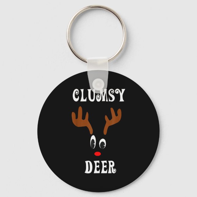 Clumsy Christmas Reindeer Angler Hunt Deer Elk  Schlüsselanhänger (Vorderseite)