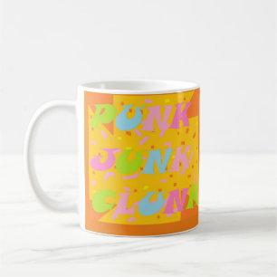 CLUNK PUNK IST EIN REBEL PATTERN WORTE FARBEN GEMI KAFFEETASSE