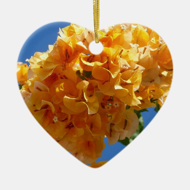 Cluster Golden Bougainvillea Floral Keramikornament (Vorne)